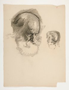 Studie af hovedet af en gammel skægget mand, for kong Arthur af Edwin Austin Abbey