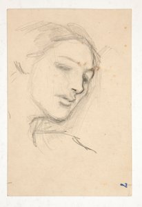 Studie af tre hoveder af en kvinde af Edwin Austin Abbey