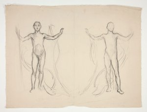 Studie af to flammebærere af Edwin Austin Abbey
