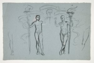 Studie af to flammebærere af Edwin Austin Abbey
