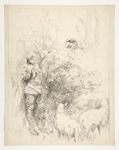 Sangen påskelilje. Hyrde og fjols af Edwin Austin Abbey