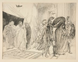 Dronningens fængsling - Anden akt, Scene I, Vinteren af Edwin Austin Abbey
