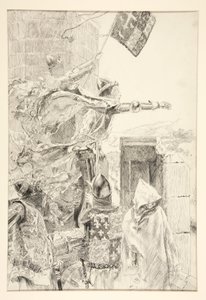 Kongen på Muren af Flint Slot; af Edwin Austin Abbey