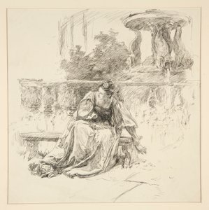 Det afrevne brev, fra 1. akt, Scene ii, Two Gentlemen of Verona af Edwin Austin Abbey