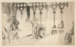 Trial Scene, fra Merchant of Venice af Edwin Austin Abbey