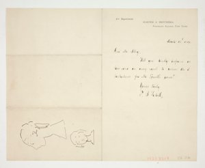 To skitser af en buste af Edwin Austin Abbey