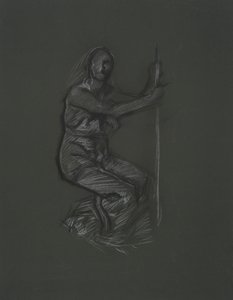 Uidentificeret figurstudie til vægmaleriprojektet ved Pennsylvania State Capitol Building, Harrisburg, 1902-1911 af Edwin Austin Abbey