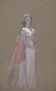 Kvinde i Empire-kjole - kostumestudie for La Tosca af Edwin Austin Abbey