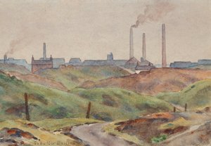 Black Country Scene (akvarel på papir)