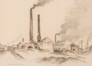 Murstensværker (pastel på papir)