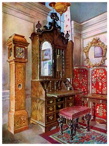 En gruppe møbler fra det tidlige 18. århundrede, 1910.