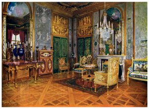 Music Room of Marie Antoinette, Soveværelse, Palace of Fontainebleau, Frankrig, 1911-1912.