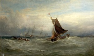Både i en kuling ud for Oostende, Belgien, 1875
