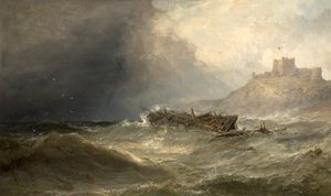 Brig Drifting Ashore ud for Bamborough, Northumberland, 1875