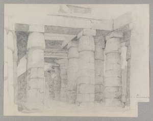 Khonsu-templet i Karnak, 1887 (grafit på tekstureret vævet papir)