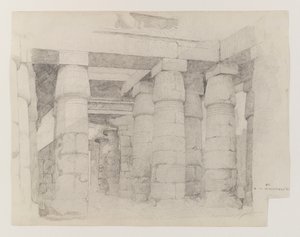Khonsu-templet i Karnak, 1887 (grafit på vævet papir)