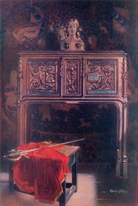 Udskåret eg Dressoir--Louis XII af Edwin John Foley