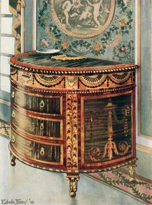 Indlagt satin træ kommode--Ormolu monteringer af Edwin John Foley