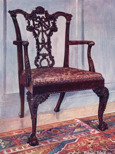 Mahogni Arm-Chair--stil af Chippendale