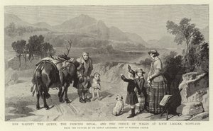 Hendes Majestæt Dronningen, Prinsessen Royal og Prinsen af Wales ved Loch Laggan, Skotland af Edwin Landseer