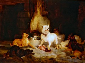 Kongen af slottet (olie på panel) af Edwin Landseer
