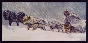 Et Esquimaux slædehundehold (farvefoto) af Edwin Noble