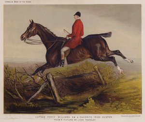 Kaptajn Percy Williams på en favorit irsk jæger (farve litho) af Edwin Noble