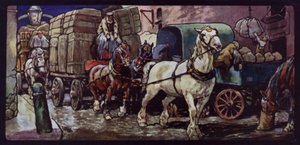 Clydesdale-heste på arbejde