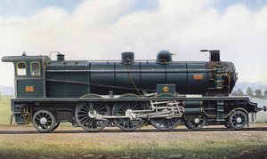 Produktet af to republikker: "Pacific" Type dampmaskine nr. 4501, Paris - Orleans Jernbane. 1910 (litho)