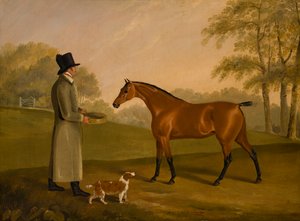 A Horse in a Landscape with the Groom, David, Bennet, ca. 1805 (olie på lærred)