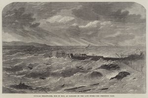 Douglas Breakwater, Isle of Man, beskadiget af den sene Storm af Edwin Weedon