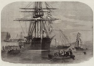 Hendes Majestæts besøg i det arktiske skib Resolute i Cowes Havn af Edwin Weedon