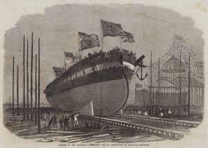 Lancering af Hendes Majestæts Steam-Ram Fregat modstand ved Millwall af Edwin Weedon