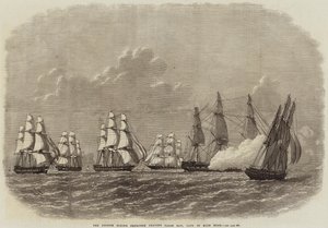 Den britiske flyvende eskadrille forlader False Bay, Kap Det Gode Håb af Edwin Weedon