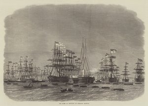 The Fleet of Ironclads ved Portland Harbor af Edwin Weedon
