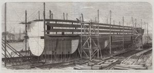 Great Eastern Steam-Ship-bygningen på Stocks, Millwall, 22.500 tons byrde