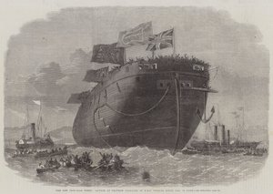 Den nye jernbeklædte flåde, lanceret på Chatham Dockyard af HMS Fregate Royal Oak, 50 kanoner af Edwin Weedon