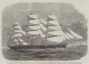 The New Iron Screw Steam-Ship London, bygget til den australske handel af Messers Money Wigram and Sons, ved Blackwall af Edwin Weedon