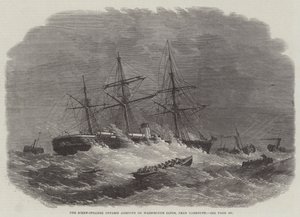 Skruetømmeret Ontario grundstødt på Hasborough Sands nær Yarmouth af Edwin Weedon