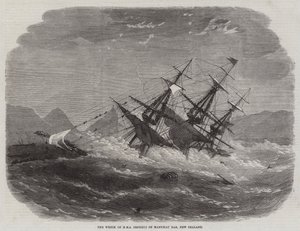 Vraget af HMS Orpheus på Manukau Bar, New Zealand