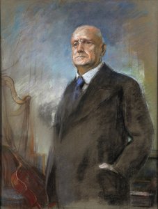 Jean (Johan) Sibelius (1865-1957) - Eero Jaernefelt (1863-1937). Pastel på pap Dimension : 87x51 cm Privat samling