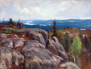 Landskab (Maisema fra Koli) - Paysage de Koli - par Eero (Erik) Jarnefelt (Jaernefelt) (1863-1937)