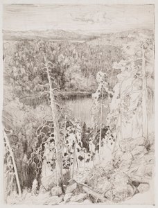 Landskab fra Koli; Skovlandskab fra Räsävaara af Eero Järnefelt