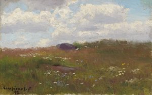 Eng med sommerblomster af Eero Järnefelt