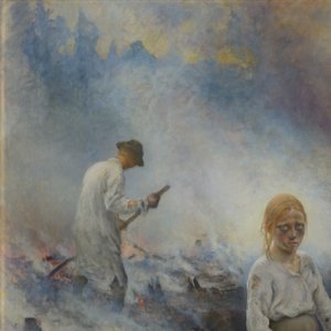 Under åget (Afbrænding af kvas) af Eero Järnefelt