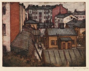 Udsigt fra kunstnerens hjem på Bernhardinkatu af Eero Järnefelt