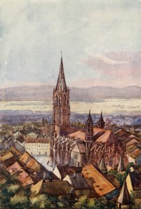 Rhinen: Freiburg-im-Breisgau (farvelitografi) af Effie Jardine