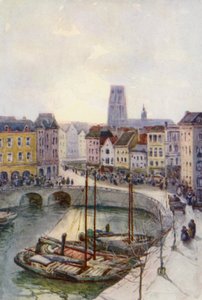 Rhinen: Rotterdam (farvelitografi) af Effie Jardine