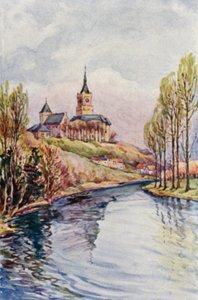 Rhinen: Schwanen Turm, Kleve (farvelitografi) af Effie Jardine