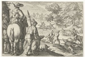 Landskab med vildsvinejagt Jagtscener (serietitel) Ikoner Venantum Art Varias Representantes (serietitel)